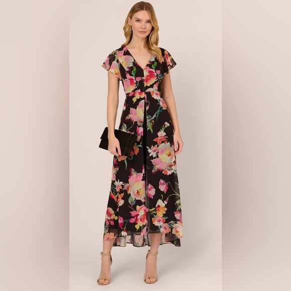 Adrianna Papell | Pants & Jumpsuits | Adrianna Papell Floral Print ...